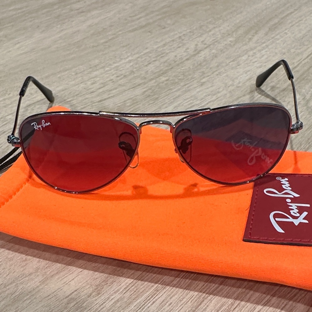 KIDS Ray-Ban Silver Frame Grey Lens Sunglasses